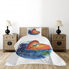 Earth Inner Core Science Bedspread Set