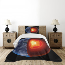 Hot Burning Earth Core Bedspread Set