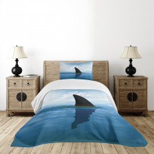 Fin Sea Surface Danger Bedspread Set