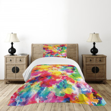 Vivid Messy Watercolors Bedspread Set