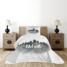 Black Smoky Cityscape Bedspread Set