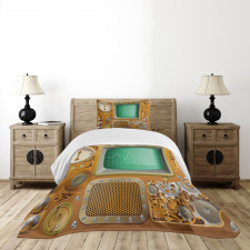 Grunge Steampunk Machine Bedspread Set