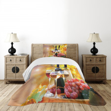 Wine Themed Grape Country Bedspread Set