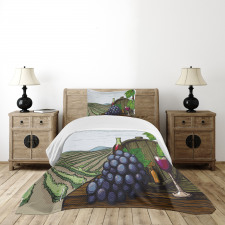 Views of Vineyards Grapes Bedspread Set