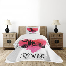 Sketch Watercolor Heart Bedspread Set