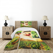 Wine Tasting Grapevine Bedspread Set