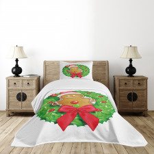 Xmas Wreath Bedspread Set