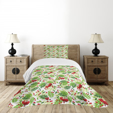 Green Leaves Wild Fruits Bedspread Set