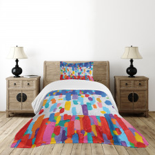 Colorful Abstract Painting Bedspread Set