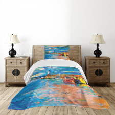 Oil Painting Lighthouse Bedspread Set