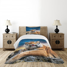 Calm Wild Animal Sunset Bedspread Set