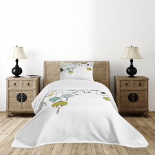 Abstract New Year China Bedspread Set