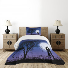 Romantic Man Woman Hug Bedspread Set