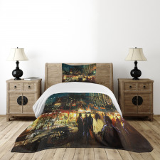 City Street Colorful Art Bedspread Set