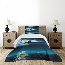 Clouds Full Moon Stars Bedspread Set