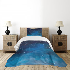 Vibrant Star Ombre Sky Bedspread Set