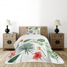 Heliconia Philodendron Bedspread Set