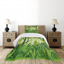 Cartoon Rainforest Bedspread Set