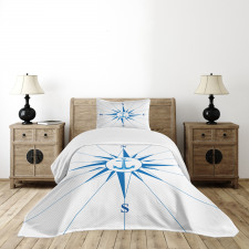 Blue Windrose Anchor Bedspread Set