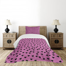 Black Hearts Romantic Bedspread Set