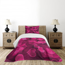 Hearts Blurry Bedspread Set