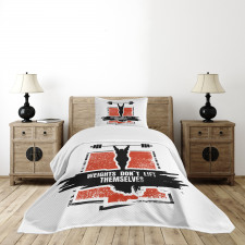 Bodybuilder Barbell Bedspread Set