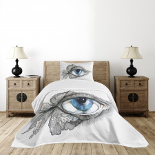 Human Eye Butterfly Dreamy Bedspread Set