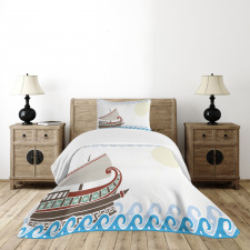 Ornate Greek Ship Bedspread Set