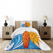 Ocean Wave Sun Bedspread Set