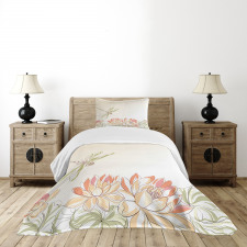 Lotus Flower Field Bedspread Set