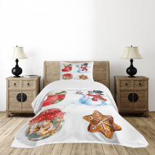 Watercolor Xmas Bedspread Set