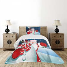 Santa Snowman Hug Bedspread Set