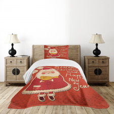 Santa and Yellow Bird Bedspread Set