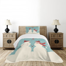 Snowman Woman Love Bedspread Set