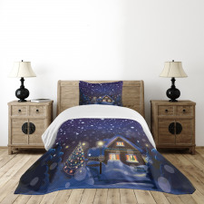 Winter Night House Bedspread Set