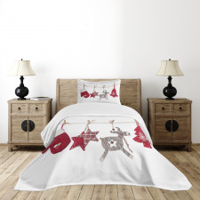 Retro Items on Rope Bedspread Set