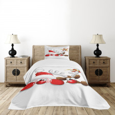 Funny Santa Reindeer Bedspread Set