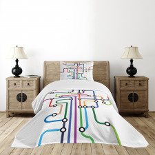 Abstract Colorful Subway Bedspread Set