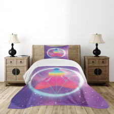 Human Meditation Galaxy Bedspread Set