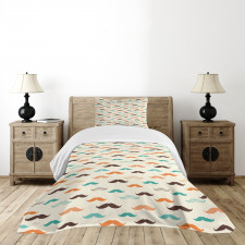 Retro Mustache Pattern Bedspread Set