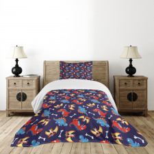 Dino Funny Expressions Bedspread Set