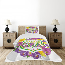 Blazon with Flowers Bedspread Set