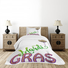 Cartoon Mardi Gras Bedspread Set