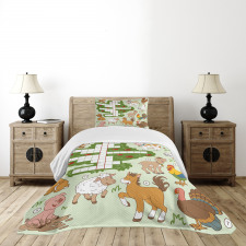 Farm Animals Bedspread Set