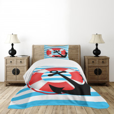 Lifebuoy Anchor Design Bedspread Set