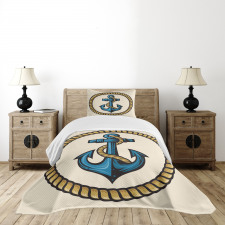 Sailor Emblem with Rope Bedspread Set