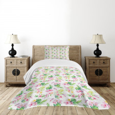 Hawaiian Hibiscus Leaves Bedspread Set