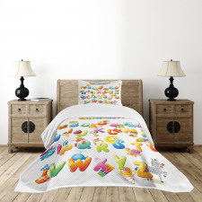 Cartoon Alphabet Bedspread Set