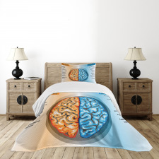 Left Right Brain Bedspread Set