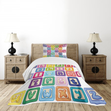 Lower Case Blocks Bedspread Set